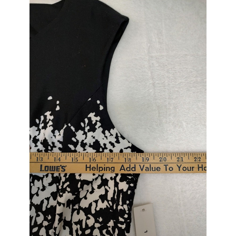 Tribal Womens Black White Abstract Splatter Sheath Dress Sleeveless Size 10 NWT - Picture 4 of 10